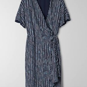 Babaton Aritzia Wallace wrap Indigo glimmer dress S